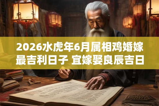 2026水虎年6月属相鸡婚嫁最吉利日子 宜嫁娶良辰吉日 2026水虎年6月属相鸡婚嫁最吉利日子 宜嫁娶良辰吉日