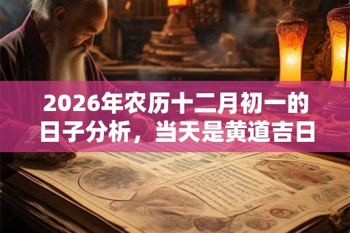 2026年农历十二月初一的日子分析，当天是黄道吉日吗？