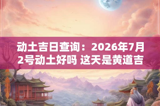 动土吉日查询：2026年7月2号动土好吗 这天是黄道吉日吗