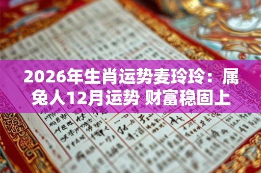 2026年生肖运势麦玲玲：属兔人12月运势 财富稳固上涨