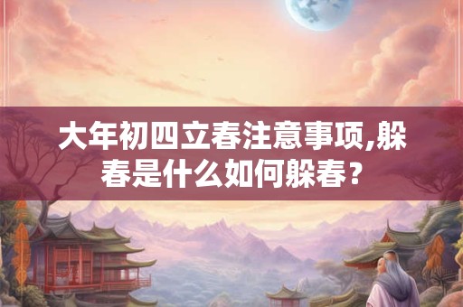 大年初四立春注意事项,躲春是什么如何躲春？