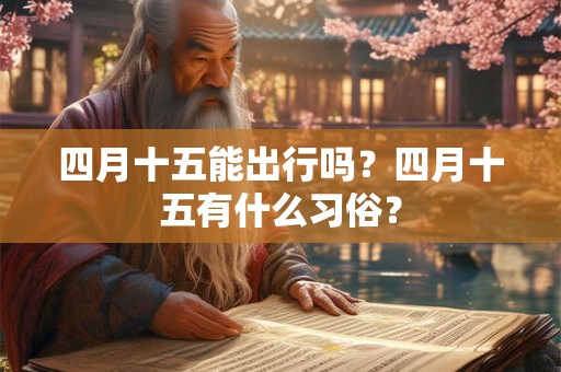 四月十五能出行吗？四月十五有什么习俗？