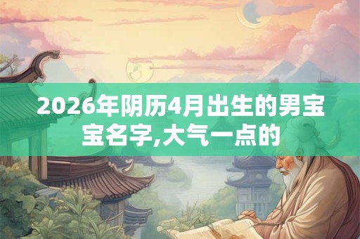 2026年阴历4月出生的男宝宝名字,大气一点的