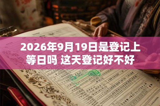 2026年9月19日是登记上等日吗 这天登记好不好