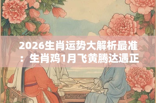 2026生肖运势大解析最准:生肖鸡1月飞黄腾达遇正缘 2026生肖运势大解析最准:生肖鸡1月飞黄腾达遇正缘