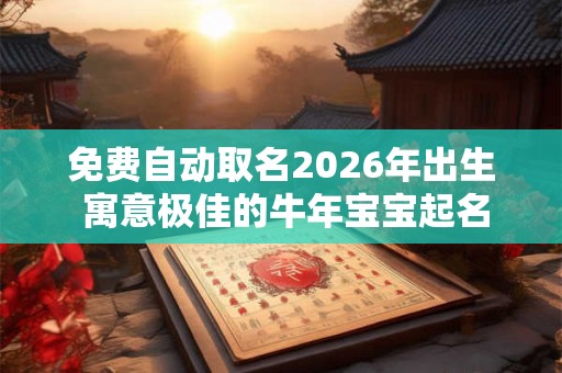 免费自动取名2026年出生 寓意极佳的牛年宝宝起名