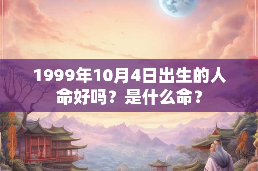 1999年10月4日出生的人命好吗？是什么命？