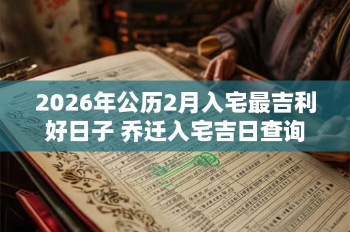 2026年公历2月入宅最吉利好日子 乔迁入宅吉日查询