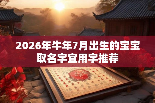 2026年牛年7月出生的宝宝取名字宜用字推荐