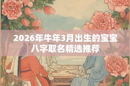 2026年牛年3月出生的宝宝八字取名精选推荐