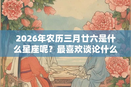 2026年农历三月廿六是什么星座呢？最喜欢谈论什么？