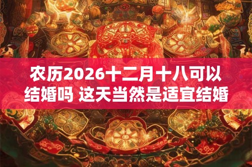 农历2026十二月十八可以结婚吗 这天当然是适宜结婚啦
