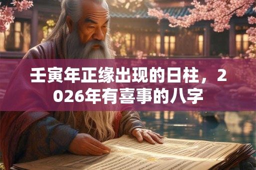 壬寅年正缘出现的日柱,2026年有喜事的八字 壬寅年正缘出现的日柱,2026年有喜事的八字