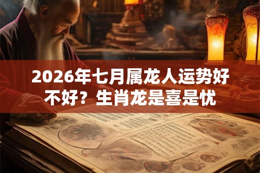 2026年七月属龙人运势好不好？生肖龙是喜是忧