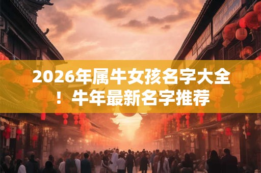 2026年属牛女孩名字大全！牛年最新名字推荐