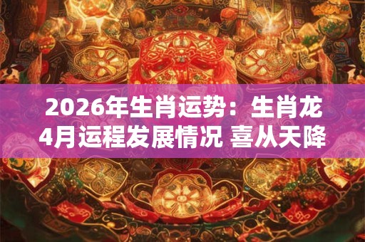2026年生肖运势：生肖龙4月运程发展情况 喜从天降诸事顺利