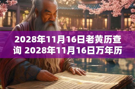 2028年11月16日老黄历查询 2028年11月16日万年历黄道吉日