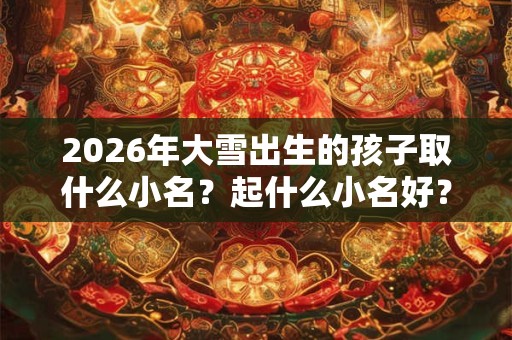 2026年大雪出生的孩子取什么小名？起什么小名好？