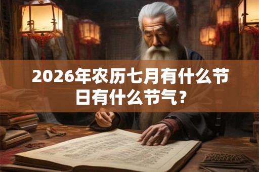 2026年农历七月有什么节日有什么节气？