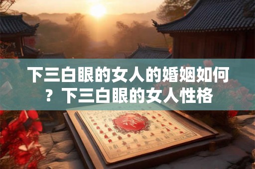 下三白眼的女人的婚姻如何？下三白眼的女人性格