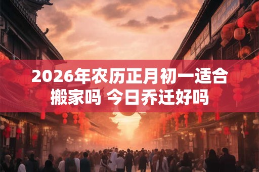 2026年农历正月初一适合搬家吗 今日乔迁好吗