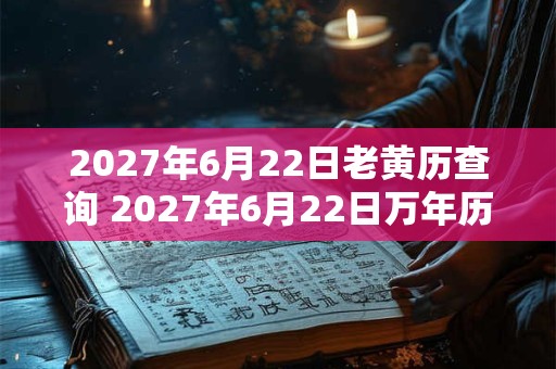 2027年6月22日老黄历查询 2027年6月22日万年历黄道吉日
