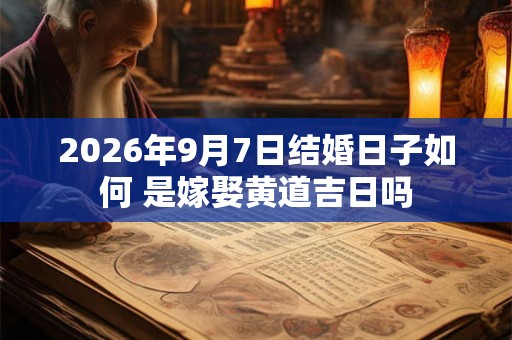 2026年9月7日结婚日子如何 是嫁娶黄道吉日吗