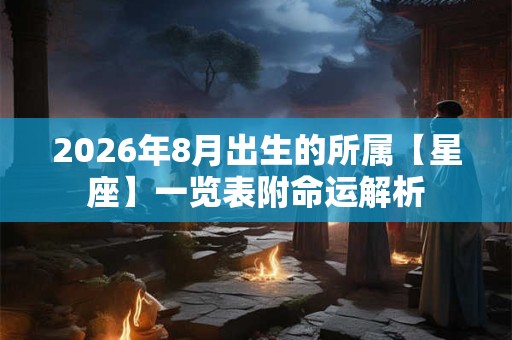 2026年8月出生的所属【星座】一览表附命运解析