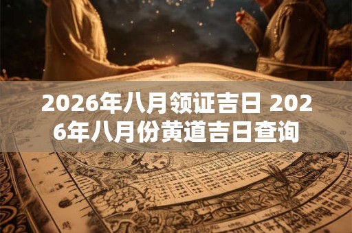 2026年八月领证吉日 2026年八月份黄道吉日查询