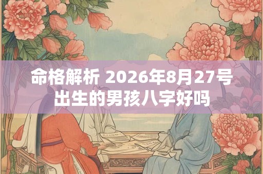 命格解析 2026年8月27号出生的男孩八字好吗