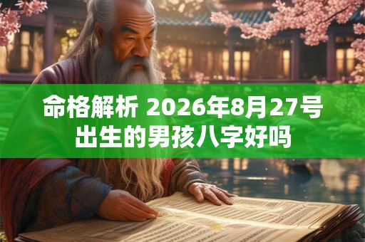 命格解析 2026年8月27号出生的男孩八字好吗