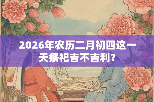 2026年农历二月初四这一天祭祀吉不吉利? 2026年农历二月初四这一天祭祀吉不吉利?