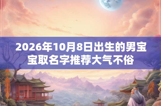 2026年10月8日出生的男宝宝取名字推荐大气不俗