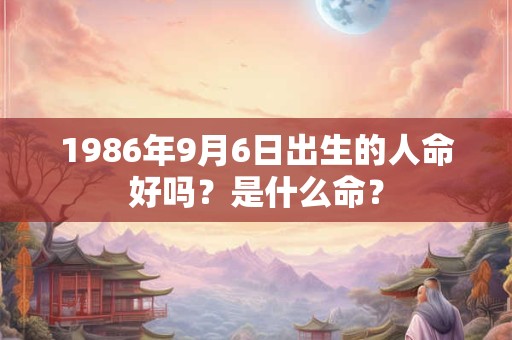 1986年9月6日出生的人命好吗？是什么命？