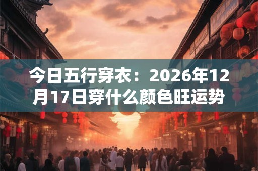 今日五行穿衣:2026年12月17日穿什么颜色旺运势 今日五行穿衣:2026年12月17日穿什么颜色旺运势
