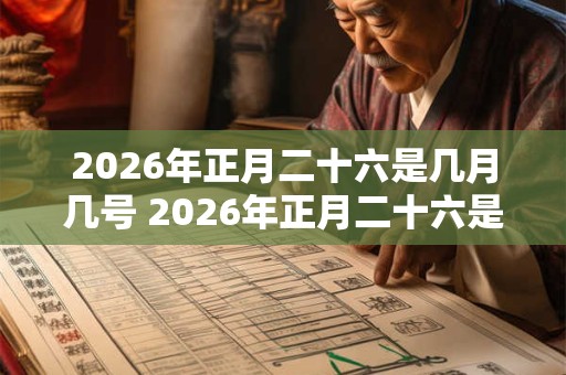 2026年正月二十六是几月几号 2026年正月二十六是黄道吉日吗 2026年正月二十六是几月几号 2026年正月二十六是黄道吉日吗
