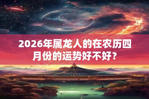 2026年属龙人的在农历四月份的运势好不好? 2026年属龙人的在农历四月份的运势好不好?