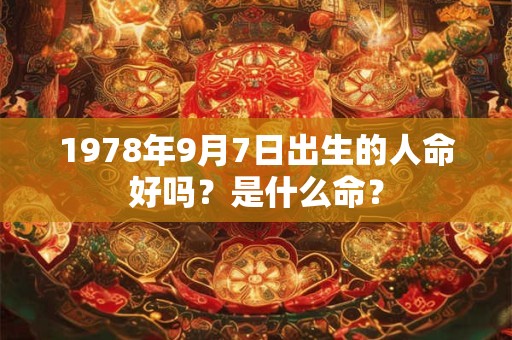 1978年9月7日出生的人命好吗？是什么命？