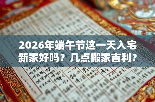 2026年端午节这一天入宅新家好吗？几点搬家吉利？