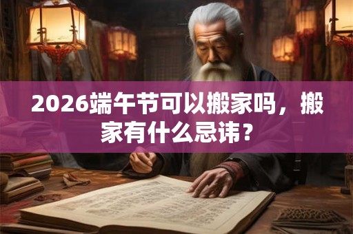 2026端午节可以搬家吗,搬家有什么忌讳? 2026端午节可以搬家吗,搬家有什么忌讳?
