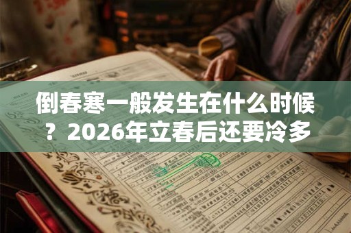 倒春寒一般发生在什么时候?2026年立春后还要冷多久? 倒春寒一般发生在什么时候?2026年立春后还要冷多久?