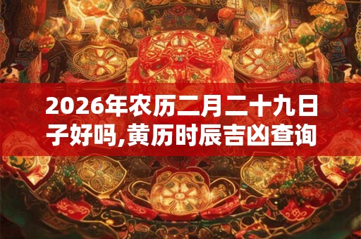 2026年农历二月二十九日子好吗,黄历时辰吉凶查询？