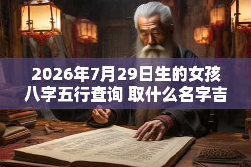 2026年7月29日生的女孩八字五行查询 取什么名字吉利