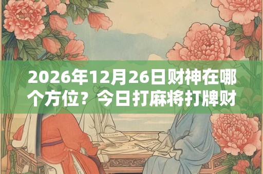 2026年12月26日财神在哪个方位？今日打麻将打牌财运方位