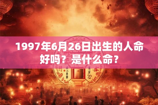 1997年6月26日出生的人命好吗？是什么命？