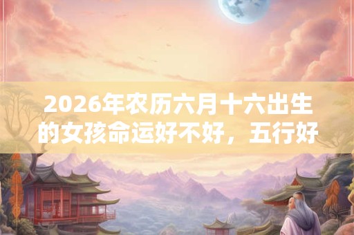 2026年农历六月十六出生的女孩命运好不好，五行好不好？