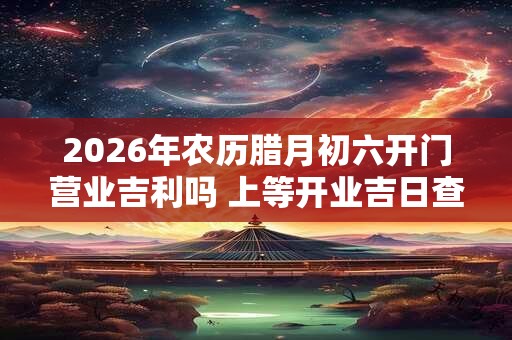 2026年农历腊月初六开门营业吉利吗 上等开业吉日查询