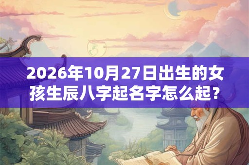 2026年10月27日出生的女孩生辰八字起名字怎么起？