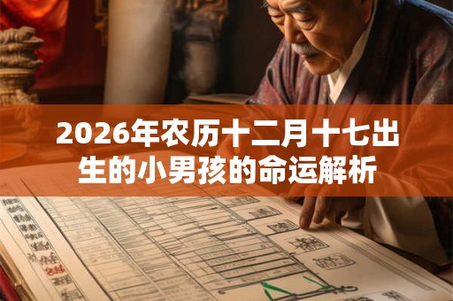 2026年农历十二月十七出生的小男孩的命运解析