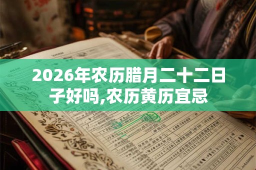 2026年农历腊月二十二日子好吗,农历黄历宜忌